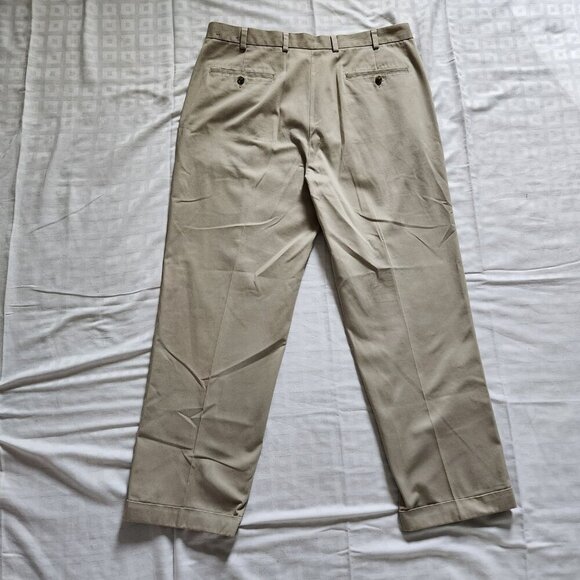 Brooks Brothers Advantage Chino Pleated Khaki Pants Elliot Mens 38x30 Office - Picture 2 of 7